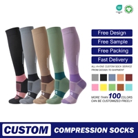 Chaussettes de compression tricotées professionnelles pour femmes, à semelle éponge, respirantes, écologiques, pour la course, le sport, le fitness et la randonnée estivale