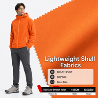 Vêtements de protection solaire coupe-vent en tissu nylon extensible 50D avec revêtement en film argenté pour vestes et coques de sport légères