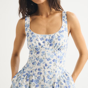 Vestido Largo de Algodón con Bordado de Encaje Vintage para Mujer, Estilo Línea A, con Tirantes Anchos y Fruncido en el Busto, para Uso Casual de Verano - Product Image 5