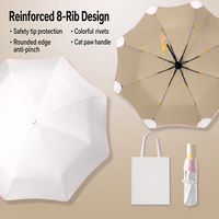 Parapluie pliant à coins arrondis, 8 baleines, protection solaire UPF50+, ouverture manuelle, tissu 190T, imperméable, pour voyage, avec logo personnalisé