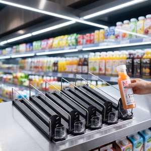 Heavy-Duty Spring Shelf Pusher for Large Capacity Beverage Storage - Product Image 1