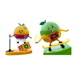 Sculpture créative en fibre de verre en forme de poire, motif fruit de dessin animé, pour décoration extérieure de parcs et fermes, moulée sur mesure, à poser au sol - Product Image 5