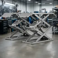 Elevador de Tijera Automotriz de Montaje en Superficie, Duradero, Elevador Hidráulico para Coches, Elevador de Vehículos, Elevador de Tijera Eléctrico