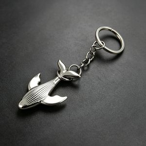 Llavero de Cola de Ballena Plateado con Detalle <span class=keywords><strong>en</strong></span> Relieve, Colgante de Animal Marino, Anillo de Metal Pulido para Llaves de Coche o Mochila - Product Image 4
