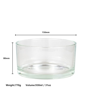 Gran capacidad Cinco mechas Claro 31oz Oxford Tarros cortos <span class=keywords><strong>de</strong></span> <span class=keywords><strong>vidrio</strong></span> para velas - Product Image 3