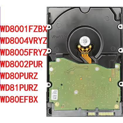 8TB 3.5" SATA Internal Hard Drive WD8001FZBX WD8004VRYZ WD8005FRYZ WD8002PUR WD80PURZ WD81PURZ WD80EFBX HDD