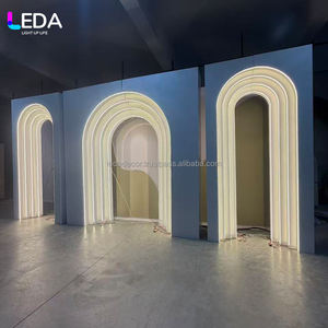 LEDA Arche en acrylique 3D amovible personnalisée avec éclairage LED, effet ondulé, lumière blanche, toile de fond, décoration de scène de mariage, événements, entrée - Product Image 3