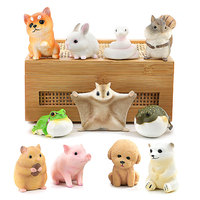 Figurines d'animaux mignons en plastique pour simulation transfrontalière : Poisson-bouffant, Shiba Inu, Écureuil volant, Ours polaire, Caniche, Grenouille des forêts