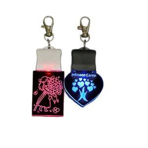 Acrylic Light Up <b>Keychain</b> <b>Anime</b> Design LED Portable Heart Shape <b>Keychain</b> With Uv Printing For Gifts And Accessories - Product Image 2