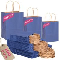 Sac en papier kraft recyclable, biodégradable et durable, avec logo personnalisé, poignée longue, emballage cadeau