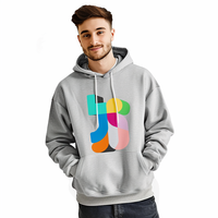 Sweat-shirts et pulls à capuche pour hommes en taille plus, avec logo personnalisé brodé, en molleton 100% coton, coupe ample