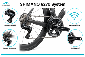 Bicicletta da Strada SHIMA-NO R9270 Di2 a 24 Velocità con Freni a Disco Idraulici Elettronici, Ruote in Fibra di Carbonio <span class=keywords><strong>SGR</strong></span> Wave 700x28C, 7,7 KG - Product Image 3