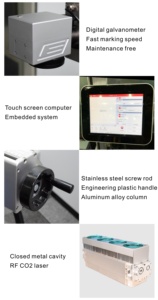 Tốc độ cao dây chuyền lắp ráp màn hình cảm ứng máy tính tích hợp điều khiển Laser di động 30 Watt bay sợi CO2 Laser đánh dấu máy - Product Image 4