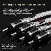 Câble audio audiophile 5N en cuivre pur monocristallin argenté HIFI pour amplificateur principal, avec fiches bananes QG-V8