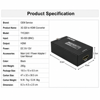 Convertisseur UNIEAN 1080P 3G-SDI vers HDMI pour la surveillance CCTV et la diffusion