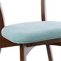 Chaises de salle à manger de cuisine de style moderne du milieu du siècle, en noyer naturel, en tissu, de luxe, pour hôtel moderne, finition en noyer naturel, bois de caoutchouc