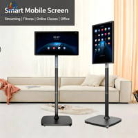 شاشة إعلانات رقمية ذكية متنقلة من إيميو إكسبريس، شاشة LCD مقاس 23.8/27/32 بوصة مع نظام إدارة محتوى مدمج ونظام تشغيل أندرويد، شاشة لاسلكية قابلة للعرض عن بعد