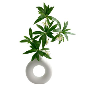 Plante verte artificielle Qingyu Chronicle, branche unique, fleurs en soie plastique réalistes pour la décoration intérieure et les accessoires de mariage - Product Image 5