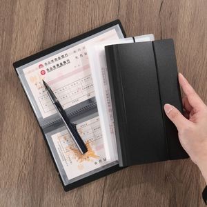 24 Pages Plastic Sleeves Waterproof PP Bill Clip Bank Deposit Receipt Fixed Current Slip Collection Book Exchange Bill <b>Folder</b> - Product Image 3