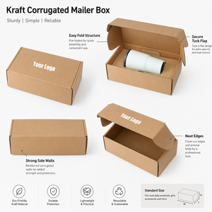 Caja de cartón kraft personalizada con impresión de logotipo para regalo y embalaje de manualidades, forma rectangular, con revestimiento de cartón. - Product Image 3