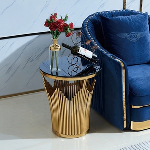 2024 European Modern Style Round <strong>Marble</strong> <strong>Top</strong> Coffee <strong>Table</strong> Golden Stainless Steel Base Sofa <strong>Side</strong> <strong>Table</strong> for Living Room - Product Image 3