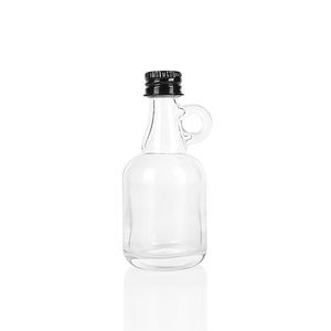 50ml 2oz Mini bouteille en verre de vin de spiritueux avec couvercle en métal et couvercle à poignée - Product Image 1