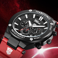 Montre chronographe à quartz Mark Fairwhale 45 mm pour homme, étanche, bracelet en silicone sport, bouton de réinitialisation FW-7200