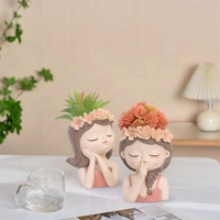 14709 moules de Pot de fleur succulente en silicone en forme de fille 3D, moule de Pot de plante en silicone, moule de porte-pinceau de maquillage en résine