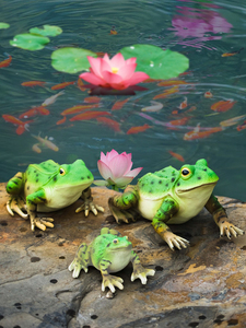Rana in Resina Verde Personalizzabile, Simulazione di Rana Divertente, Adatta per l'Apprendimento sui Animali Naturali dai Bambini, Può Decorare Stagni - Product Image 3