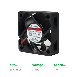 Ventilateur axial SUNON MF50152VX-1000C-A99 électrique OEM/ODM 50x50x15mm 24VDC 55mA 1.40W 7200RPM 18.6CFM à roulement à billes pour armoire et onduleur - Product Image 2