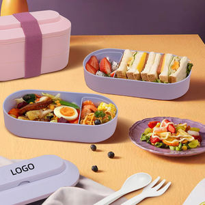 Caja de Sushi SYH708 al por Mayor con Doble Correa, Apta para Microondas, de Paja de Trigo, para Almuerzo de Estudiantes, Envase de Alimentos - Product Image 6