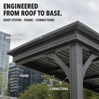 Pergola extérieure à structure en aluminium pour projets de concessionnaires et entrepreneurs, avec configuration en kit et support pour plans de projet
