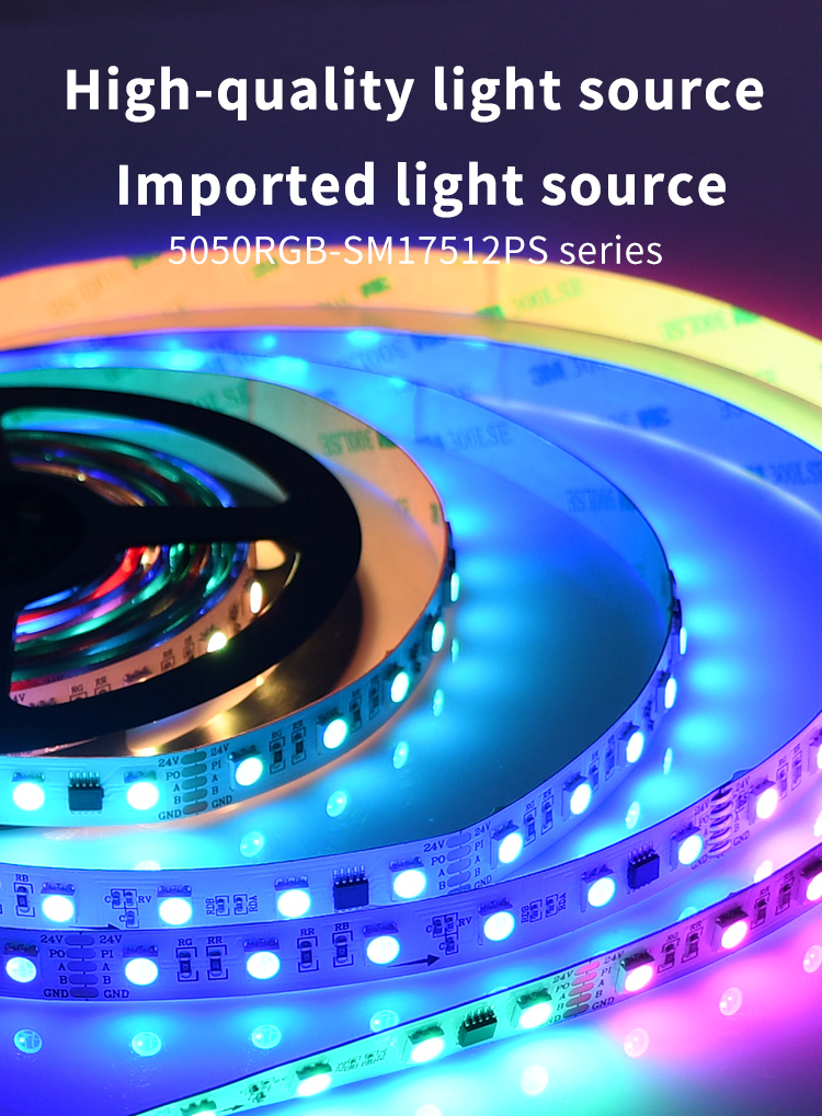 Addressable DMX512 Pixel RGB Digital smd5050 Flexible DMX Strip Waterproof 12V 24V Flex dmx512 LED Strip