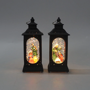 Globo de Nieve LED Negro con Escena de Natividad Navideña, Linterna Portátil con Clasificación IP44, Luz con Purpurina de Agua de la Sagrada Familia para Decoración de Interiores - Product Image 1