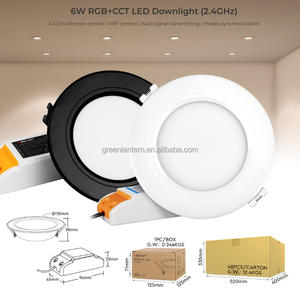 6W RGB + CCT lampu LED bawah, 6W 90mm 95mm potongan Led 2.4G aluminium PC penutup FUT068 600LM RGB CCT langit-langit bulat lampu Led Downlight - Product Image 1