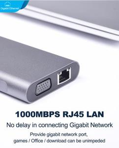 USB C HUB Type C vers Multi USB 3.0 HUB HDM 4k VGA RJ4 5 Lan Ethernet Adaptateur Dock pour <span class=keywords><strong>MacBoo</strong></span> Pro Type c station d'accueil - Product Image 5