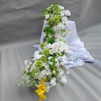 Chemin de table en fleurs artificielles de gypsophile bleu pour mariage, décoration de salle de banquet, Saint-Valentin et Noël, fait main