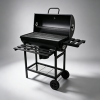 Barbecue au charbon de bois facile à nettoyer, grande surface de cuisson, barbecue d'extérieur sur roues
