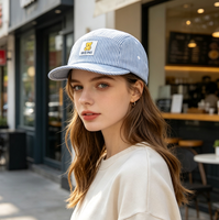 Promotie vintage baseballcap met gestreept jerseypatroon, unisex sportief design voor evenementen