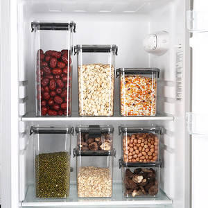 Botellas de plástico transparente para almacenamiento de alimentos, contenedor de comida seca con tapas, dispensador duradero de cereales, tarros de almacenamiento de granos de arroz - Product Image 4