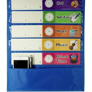 Tabla de horarios diarios de bolsillo, 13x36 pulgadas, vertical, para gestión del tiempo, regreso a clases, tablero de calendario rectangular azul - Product Image 3
