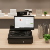 Ventes d'usine - Machine de caisse tactile HD 14'' pour restaurants, imprimante thermique 80 mm, clavier ASCII, SDK, système POS tout-en-un