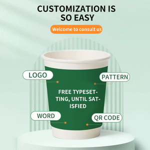 Chất lượng cao biểu tượng tùy chỉnh giấy dùng một lần ly đôi tường tông sinh thái thân thiện giấy cốc cà phê uống nóng - Product Image 6