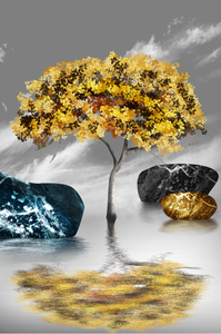 Bộ 3 Bức Tranh Vàng Nghệ Thuật Treo Tường Golden Deer Và <span class=keywords><strong>Tree</strong></span> Canvas Để Trang Trí Nhà - Product Image 4