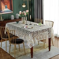 Nappe en filet de coton, dentelle de thé, broderie, moderne, simple, pour table de chevet, serviette, nappe carrée, petite nappe ronde