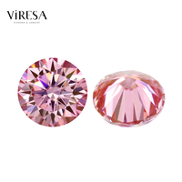 Viresa – Pierres de Moissanite Rose en Vrac de 0,5 à 5 carats, Taille Ronde, Gemmes Colorées Certifiées pour la Fabrication de Bijoux