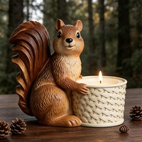 Moule en silicone DIY pour support de fleurs, pot à bougie, boîte de rangement, motif écureuil animal de la forêt 'Early Riser' - Outil de création artisanale pour gypse