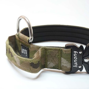 Lunong Luxury Custom Camouflage <b>Dog</b> <b>Collar</b> Tactical Design Metal Plate Nylon Material Color Options for Heavy Duty Pet Training - Product Image 5