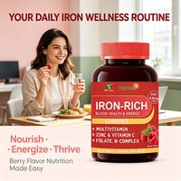 Complément de Fer en Gummies avec Vitamine C, B12, Folate et Zinc pour le Soutien Quotidien du Fer et le Bien-être Énergétique – Marque Privée OEM