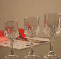 Verre à vin transparent taillé en diamant de style européen, personnalisable avec logo, capacités de 150 à 260 ml, pour banquets et usage domestique (vente en gros)